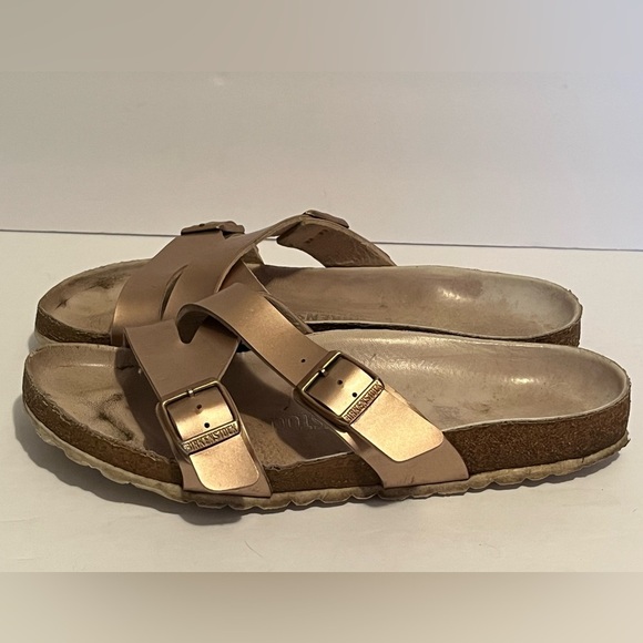 Birkenstock Yao Lux Electric Metallic Rose Gold Sandals - Picture 11 of 16